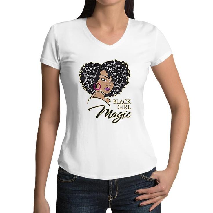 Black Girl Magic Women V-Neck T-Shirt