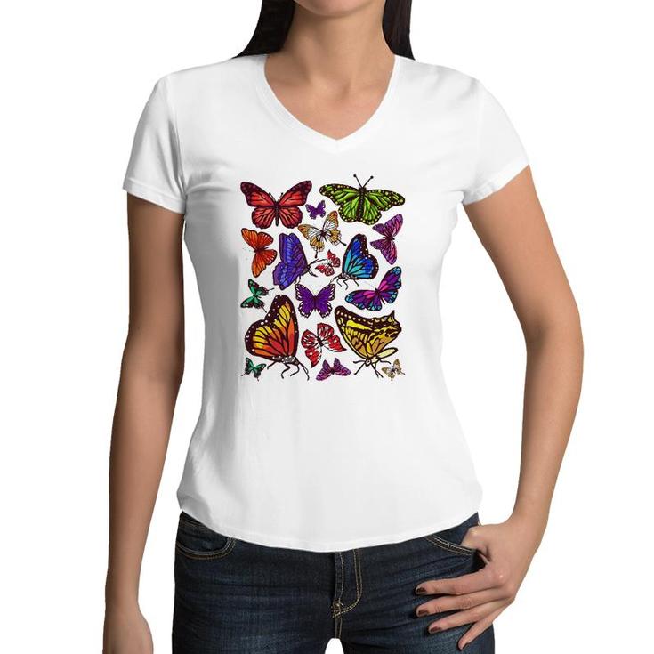 Butterfly Gift For Men Women Kids Butterfly Lover Collection Women V-Neck T-Shirt