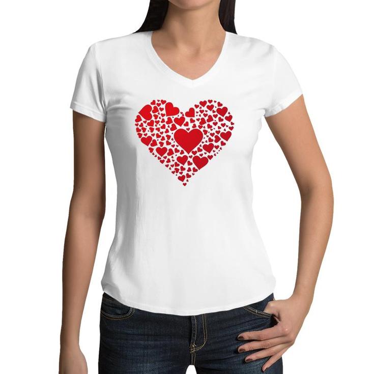 Heart Of Hearts Cute Valentines Day Gift Women Girls Women V-Neck T-Shirt