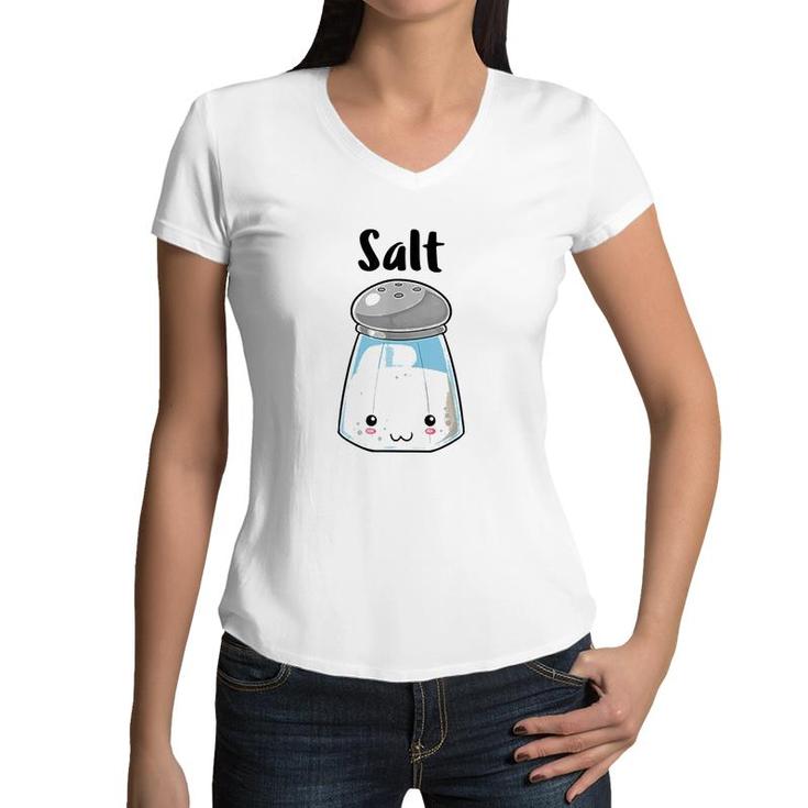 Kawaii Salt Pepper Halloween Costume Best Friend Women V-Neck T-Shirt