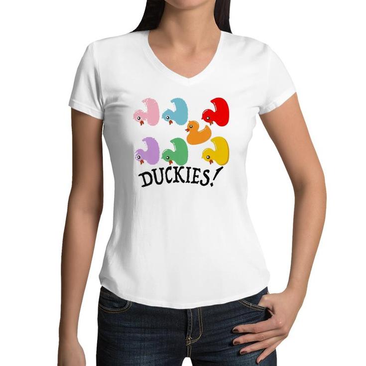 Kids Rubber Duckie Duck Cute Bath Boys Girls Child Youth Women V-Neck T-Shirt