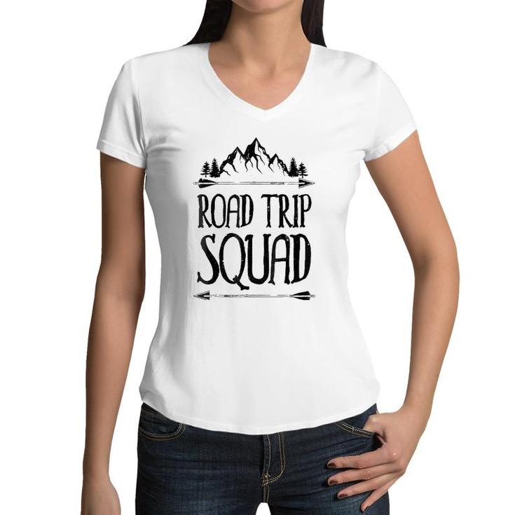 Road Trip Squad Summer Women Kids Travel Traveling Women V-Neck T-Shirt