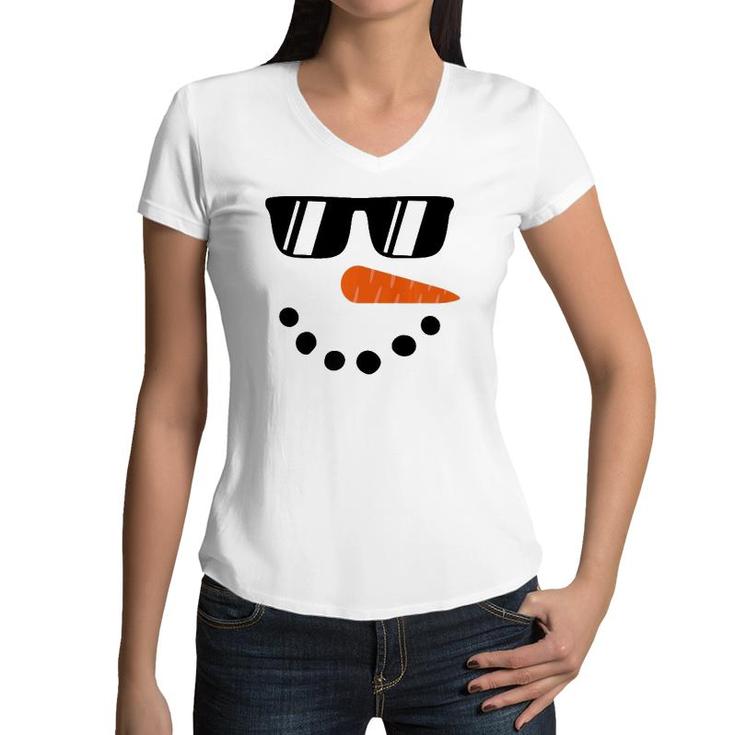 Snowman  For Boys Kids Toddlers Glasse Christmas Winter Premium Women V-Neck T-Shirt