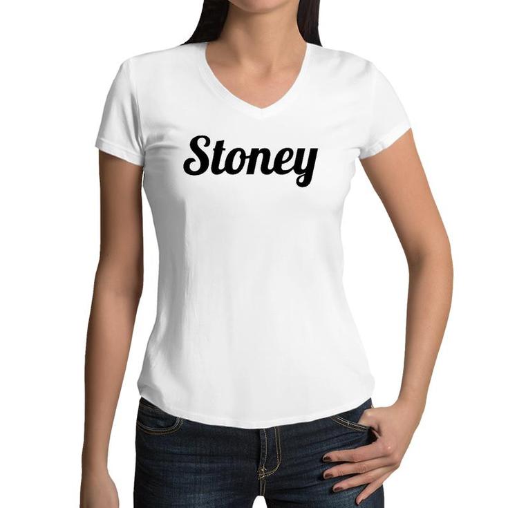 Top That Says The Name Stoney Cute Adults Kids Graphic  Women V-Neck T-Shirt