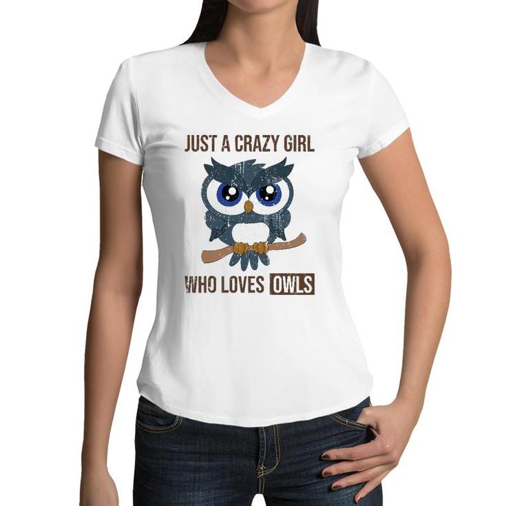Wise Bird Forest Animal Owl Lover Girls Women Cute Owl Women V-Neck T-Shirt