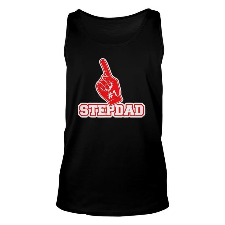 1 Stepdad - Number One Foam Finger Father Gift Tee Unisex Tank Top