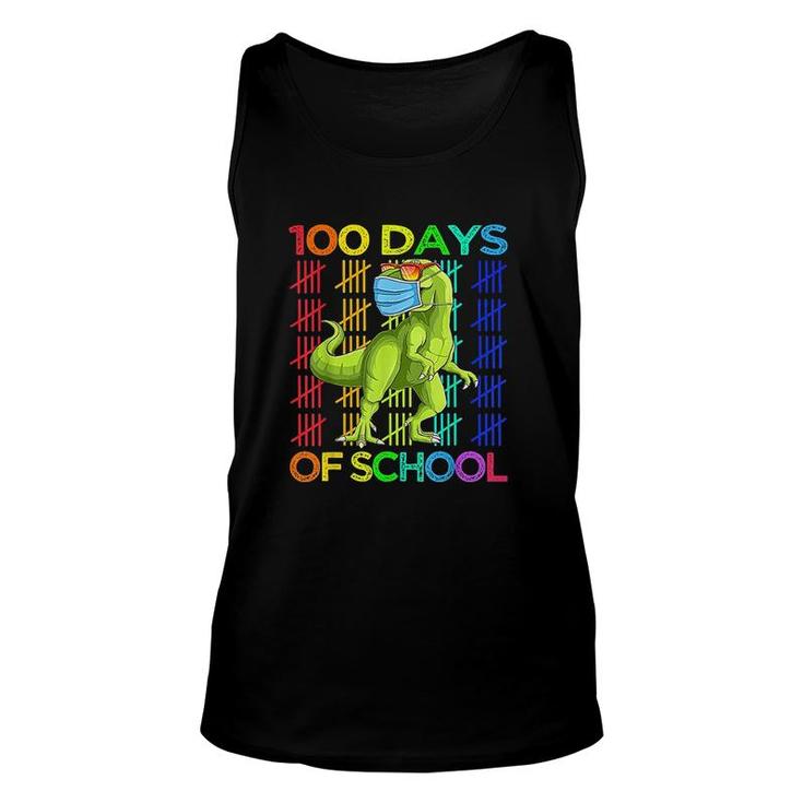 100 Days Of School Dinosaur Trex Wearing Smarter Kids  Unisex Tank Top