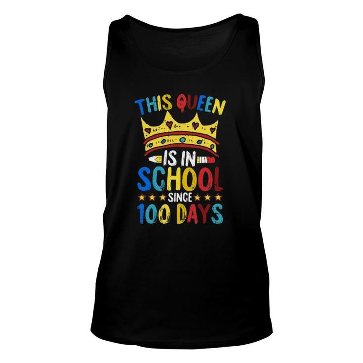 100 Days Of School Queen Crown Teacher Cool Student Gifts Unisex Tank Top