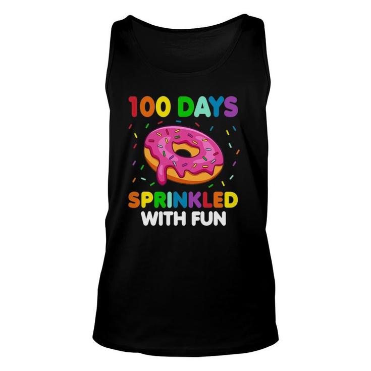 100 Days Of School Sprinkled With Fun Donut Teacher Student Unisex Tank Top