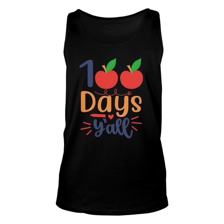 100 Days Y’All Teacher Or Student 100Th Day Of School Unisex Tank Top