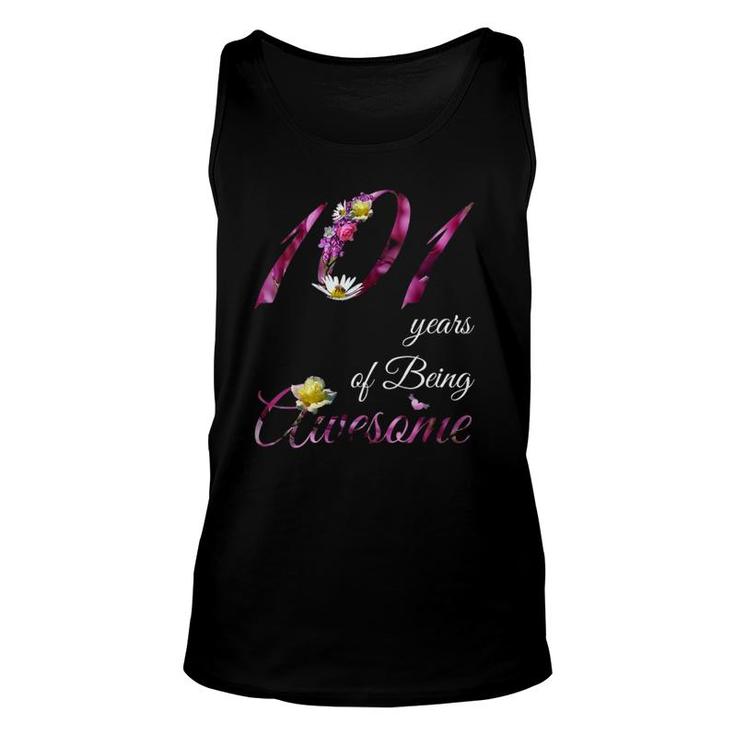Womens 101 Years Old Awesome Floral 1921 101St Birthday Tank Top