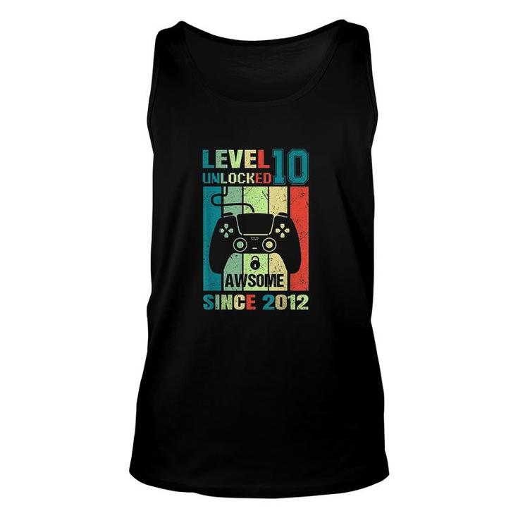 10th Birthday Gift Level 10 Unlocked Awesome 2012 Video Game  Unisex Tank Top
