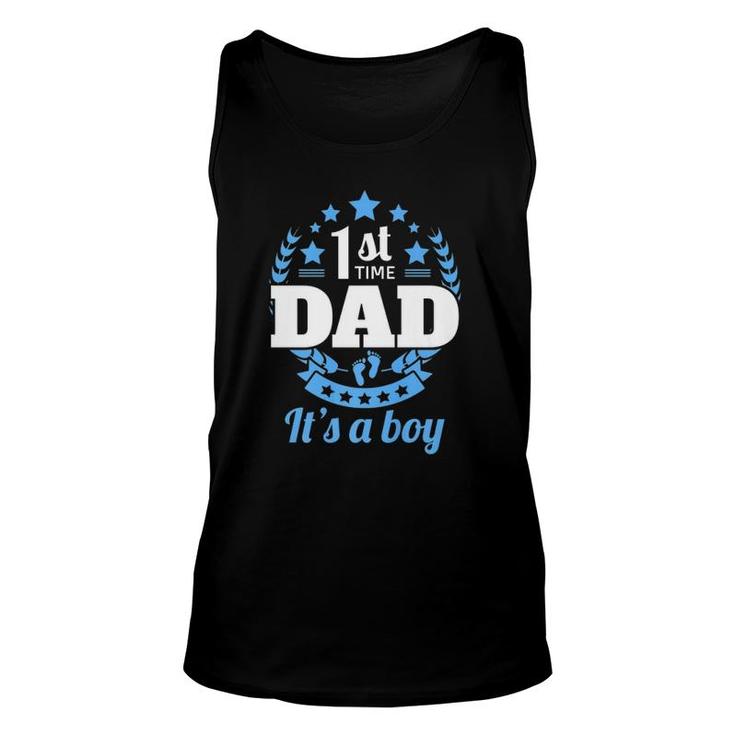 1St Time Dad It's A Boy New Dad Pregnancy Announcement Tank Top