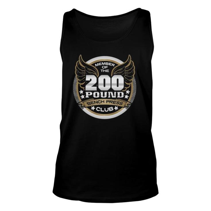 200 Pound Bench Press Club For Weightlifter Gym Unisex Tank Top