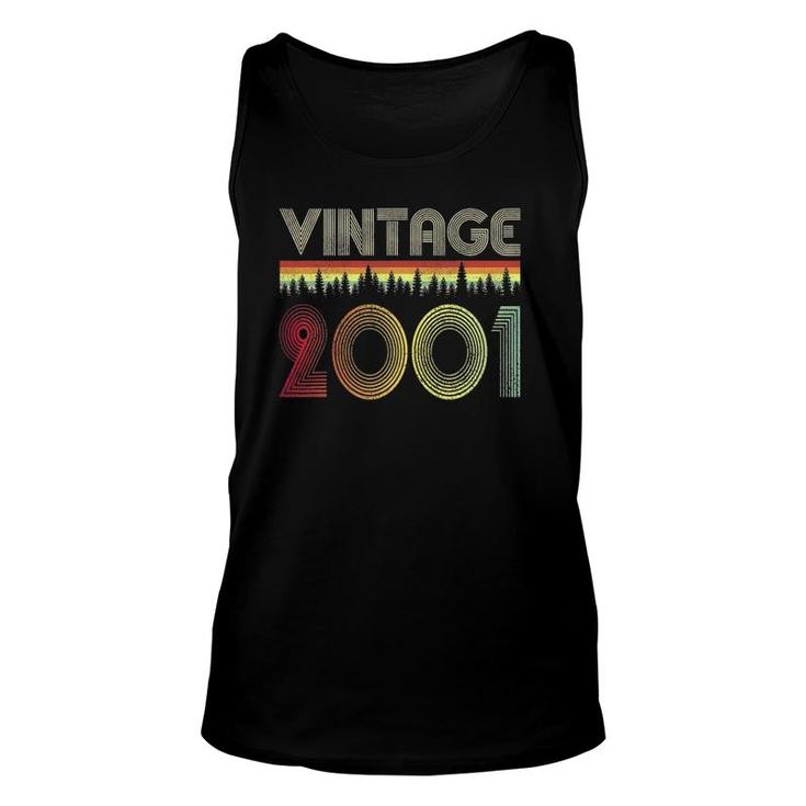 2001 20Th Birthday Vintage Retro Happy 20 Years Old Unisex Tank Top