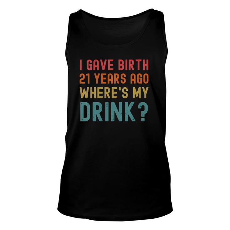 Womens 21St Birthday Party Mom Dad 21 Years Old Child Son Daughter V-Neck Tank Top