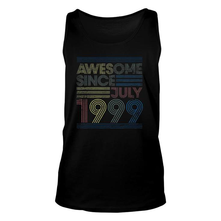 22Nd Birthday Gifts Vintage - Awesome Since July 1999 Ver2 Unisex Tank Top