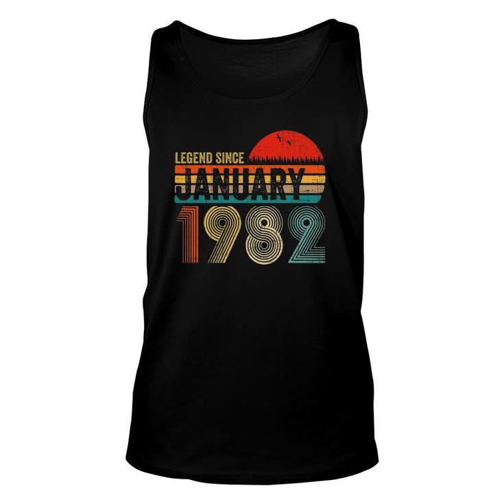 39 Years Old Retro Birthday Legend Since January 1982 Ver2 Tank Top