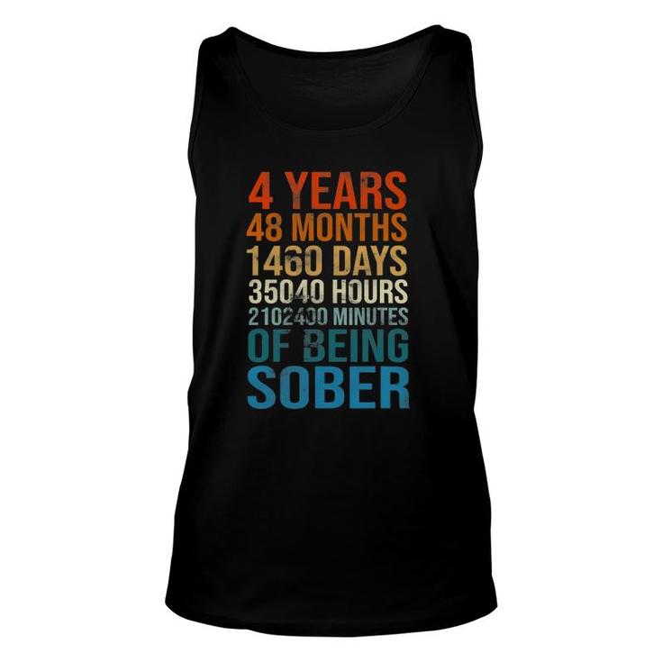 4 Years Sober Celebration Sobriety Recovery Clean And Sober Unisex Tank Top
