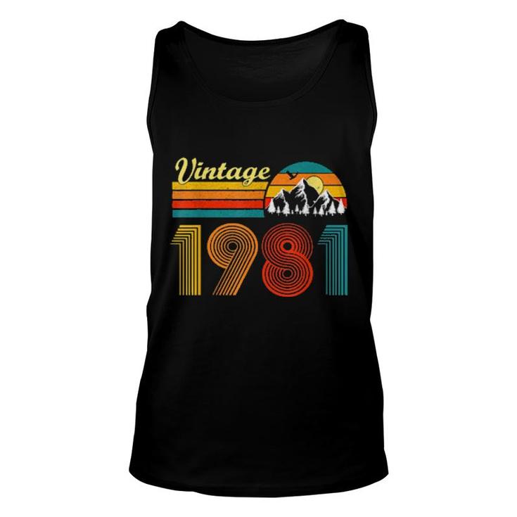 40th Birthday Gift Tank Top - Vintage 1981 Original Parts Sleeveless Shirt For Women, Red