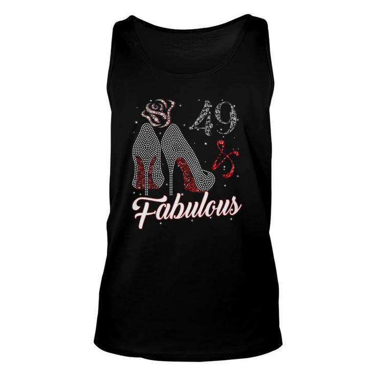 Womens 49 And & Fabulous 1973 49Th Birthday Tee For Womens V-Neck Tank Top