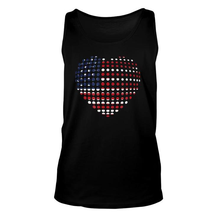 4Th Of July American Flag Heart Us Patriotic Colors Unisex Tank Top