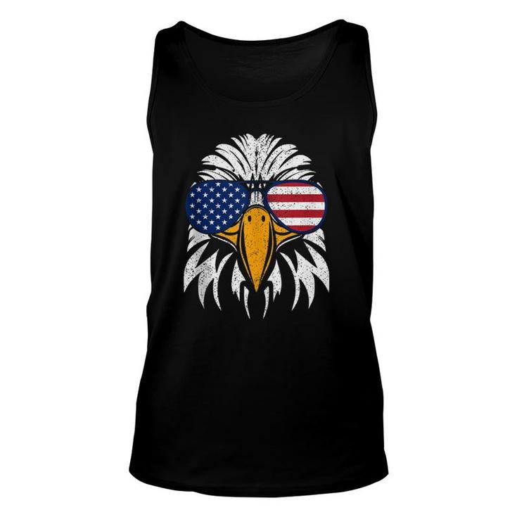 4Th Of July Bald Eagle Patriotic American Flag Glasses Gift Unisex Tank Top