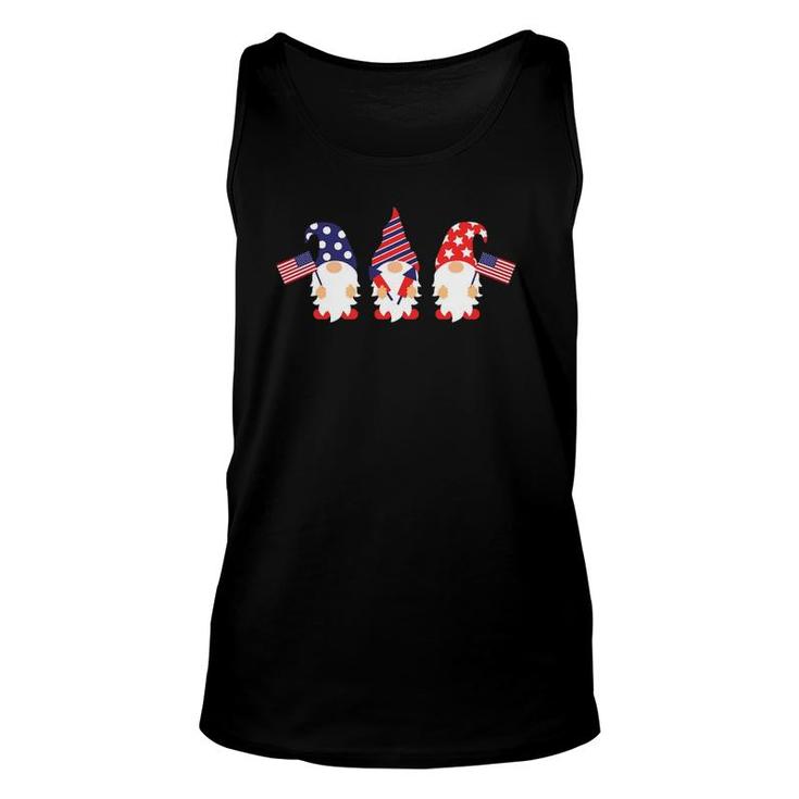 4Th Of July Gnomes  Funny American Flag Patriotic Unisex Tank Top