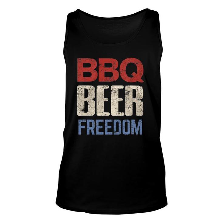 4Th Of July Patriotic Usa American Flag Bbq Beer Freedom Unisex Tank Top