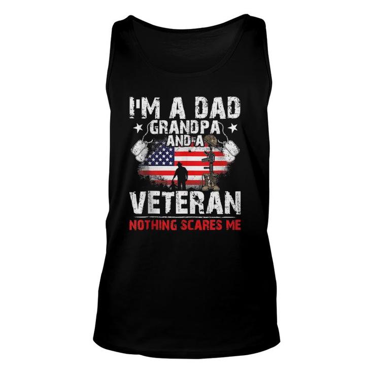 4Th Of July Usa Flag I'm A Dad Grandpa And A Veteran  Unisex Tank Top