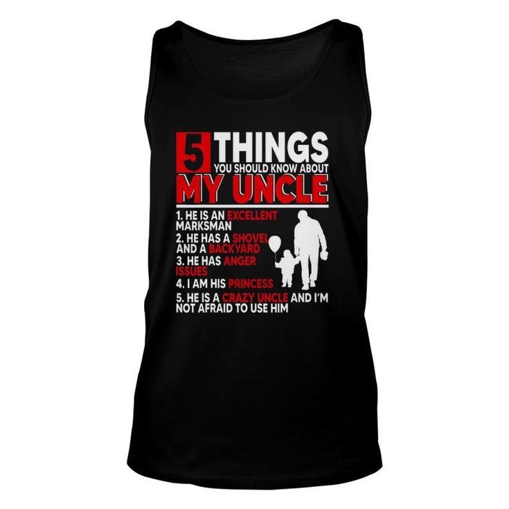 5 Things You Should Know About My Uncle Happy Father's Day Unisex Tank Top