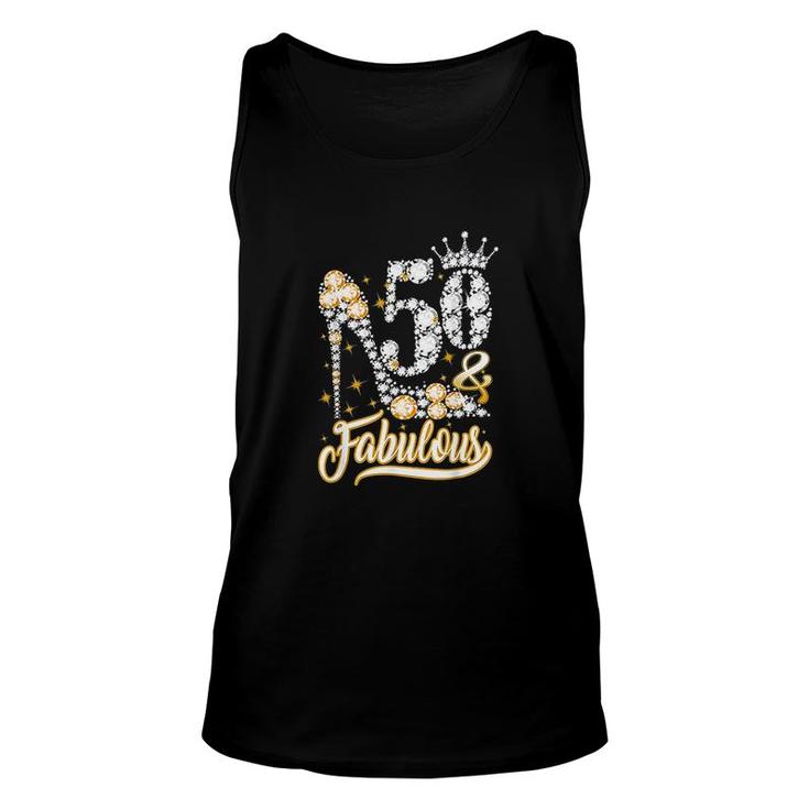 50 And Fabulous 50 Years Old 50th Birthday Diamond Crown Shoes Unisex Tank Top
