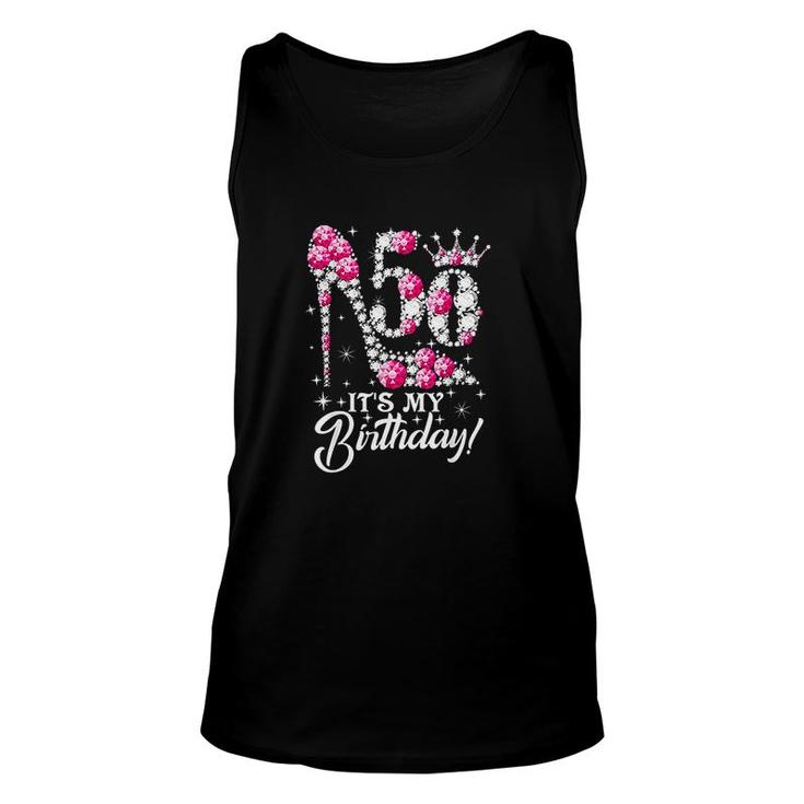 50 Years Old It Is My 50th Birthday Funny Pink Diamond Shoes Its My Birthday Unisex Tank Top