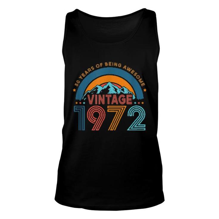 50 Years Old Retro 80S Style 50Th Birthday Born In 1972  Unisex Tank Top