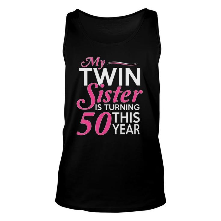 Womens 50Th Birthday For Twin Sisters Birth Year V-Neck Tank Top