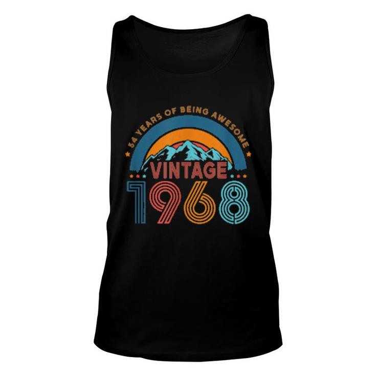 54 Years Old Retro 80S Style 54Th Birthday Born In 1968  Unisex Tank Top