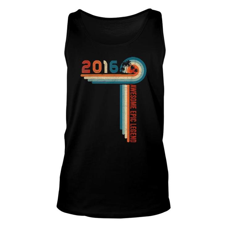6 Birthday Awesome Epic Legend Since 2016 6 Year Old  Unisex Tank Top