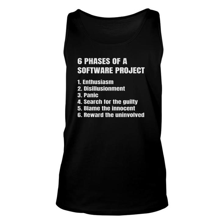 6 Phases Of A Software Project Web App Developer Coder Tank Top