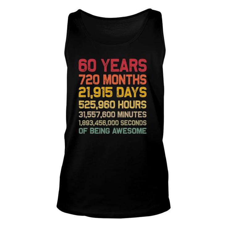 60Th Countdown Birthday For 60 Years Old Men Women Unisex Tank Top