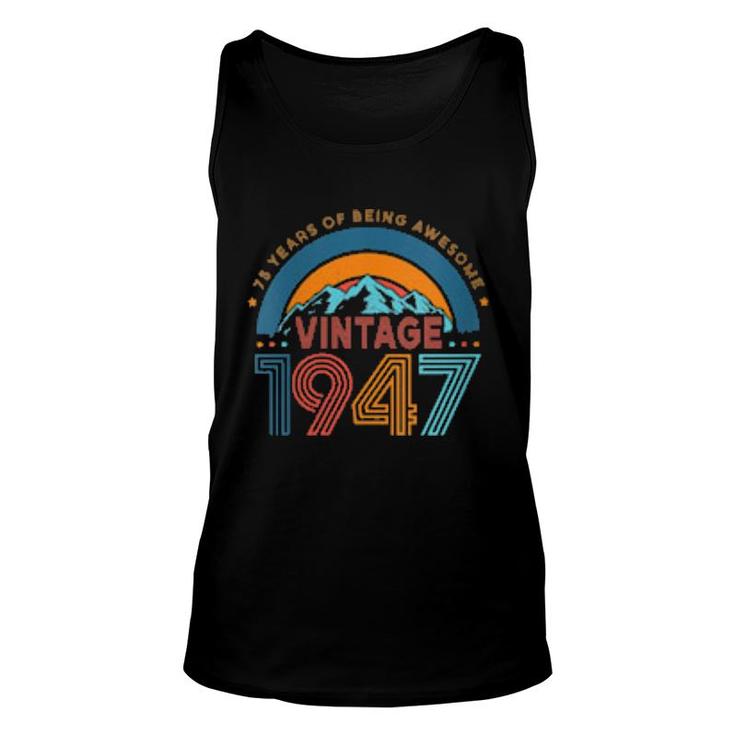 Womens 75 Years Old Retro 80S Style 75Th Birthday Born In 1947 Tank Top