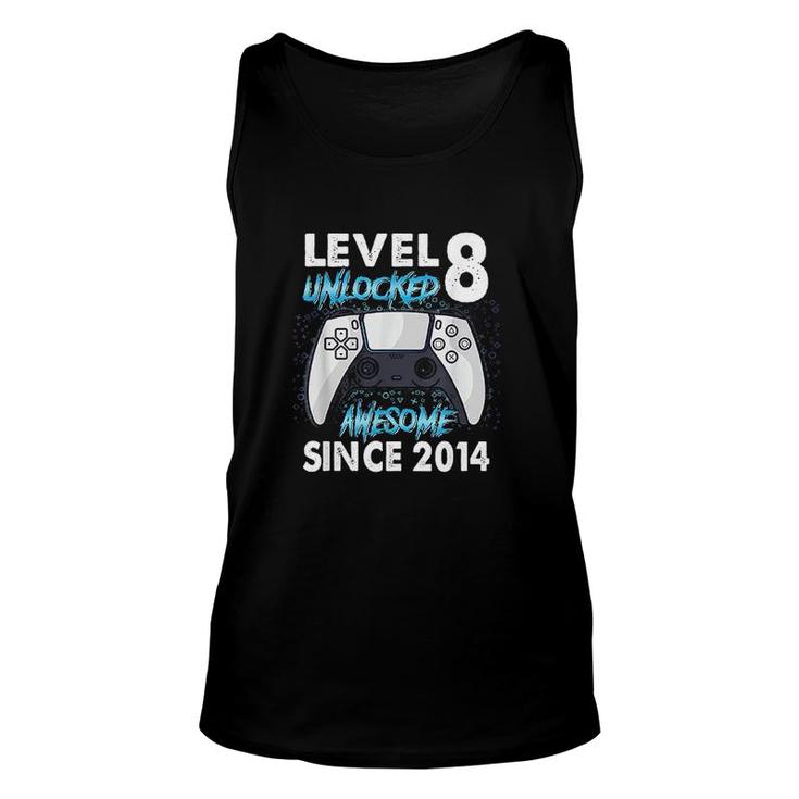8th Birthday Gift Boys Level 8 Unlocked Awesome 2014 Gamer  Unisex Tank Top