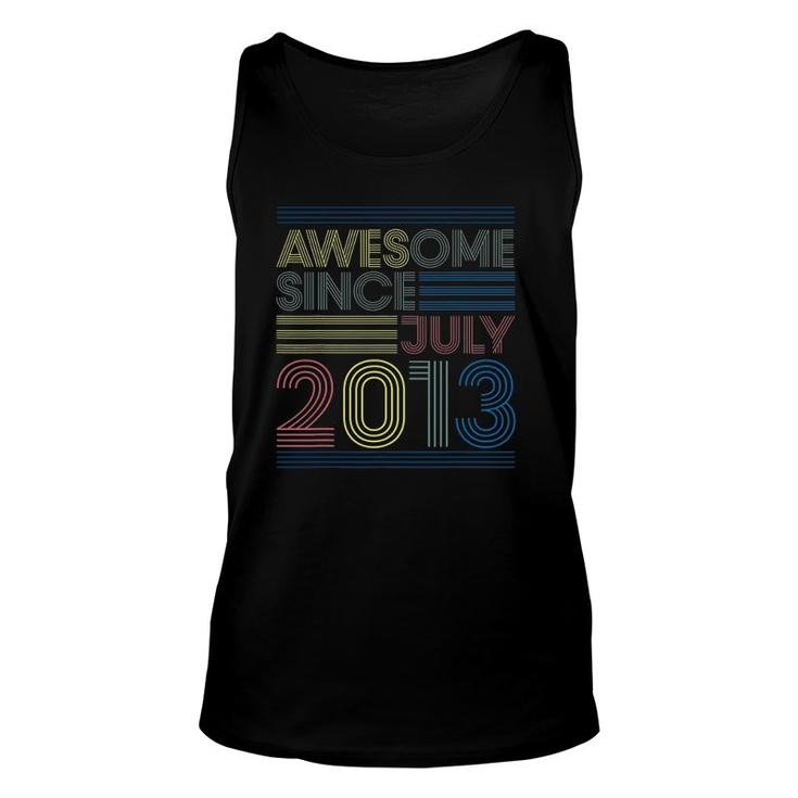 8Th Birthday Gifts Awesome Since July 2013 Ver2 Unisex Tank Top
