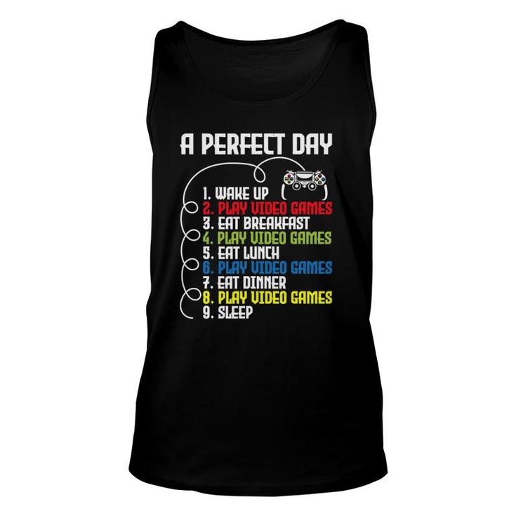A Perfect Day - Funny Gaming Gamer Video Game Unisex Tank Top