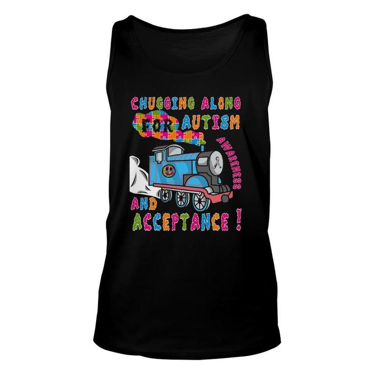 Advocate Acceptance Train Puzzle Cool Autism Awareness Gift Unisex Tank Top