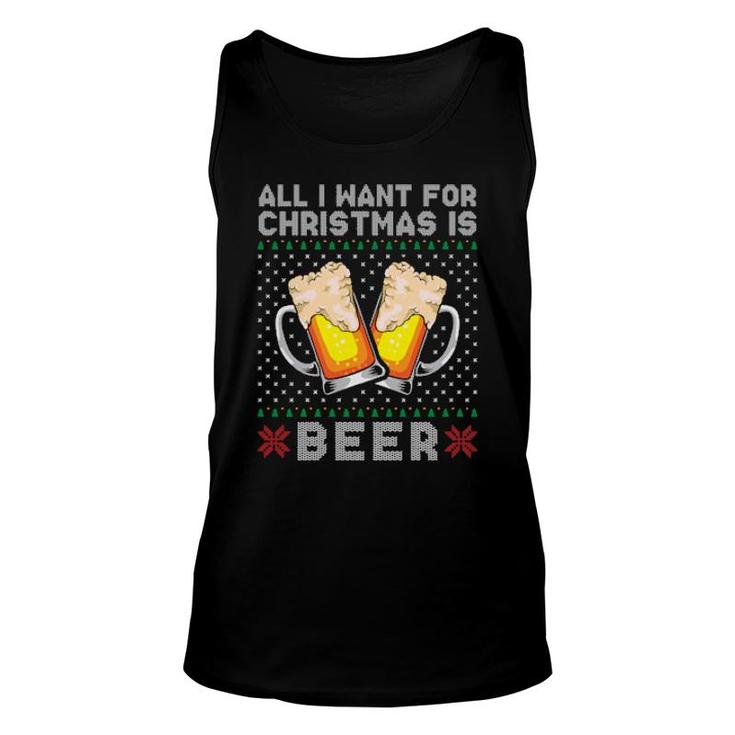 All I Want For Christmas Is Beer Unisex Tank Top