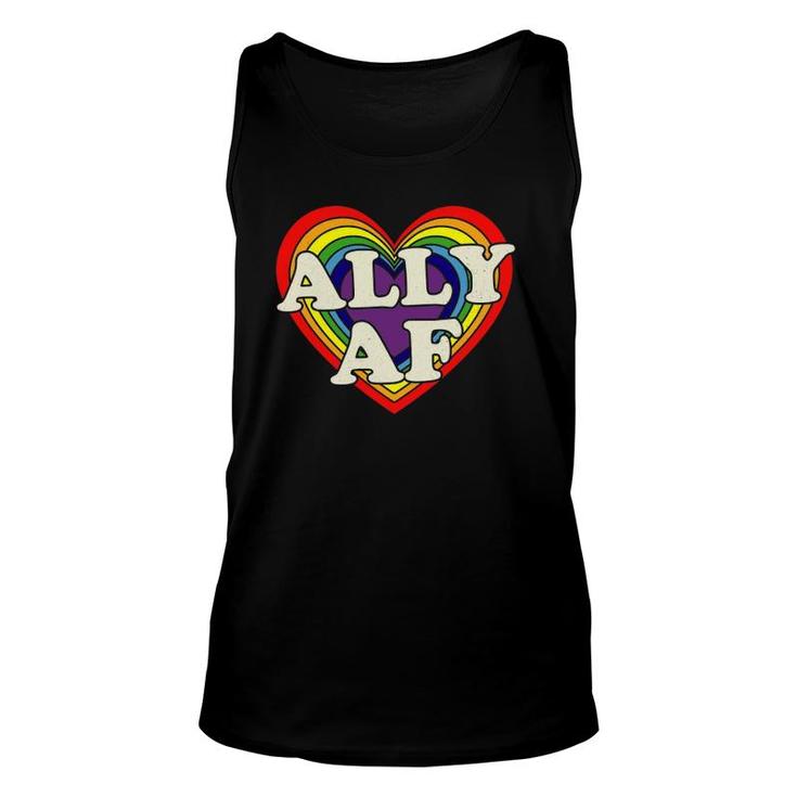 Ally Af - Gay Pride Month  - Lgbt Heart Rainbow Unisex Tank Top