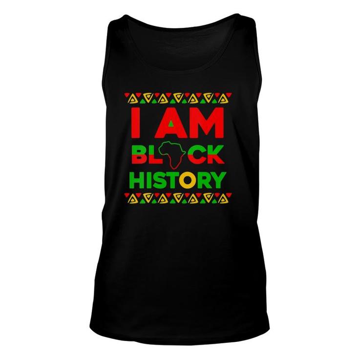 Womens American Afrocentric I Am Black History Month V Neck Tank Top