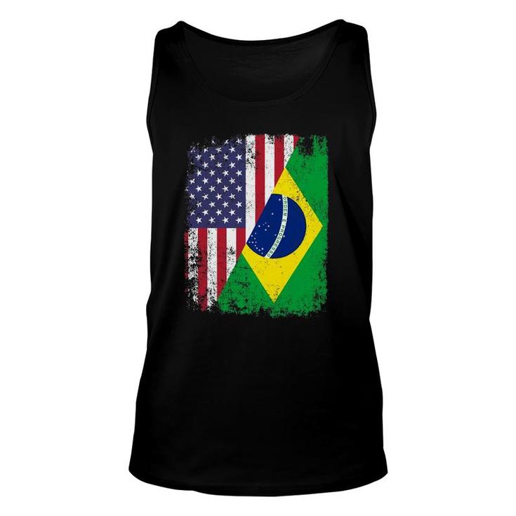 American Brazilian Roots Half American Usa Brazil Flags Unisex Tank Top