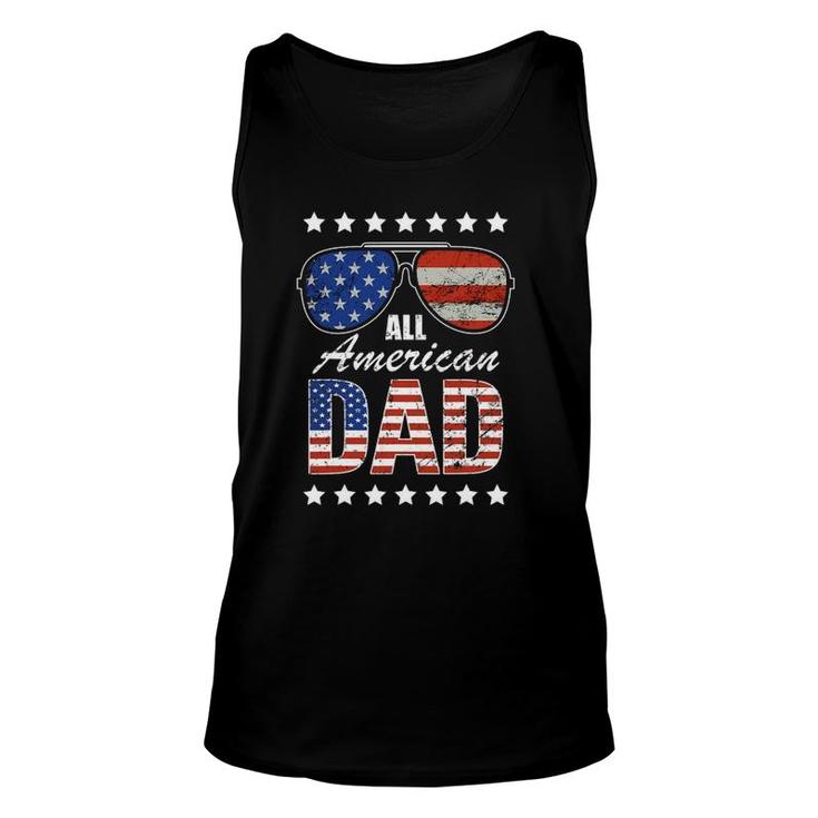 Mens All American Dad 4Th Of July Father's Day Rugged Grunge Style Tank Top