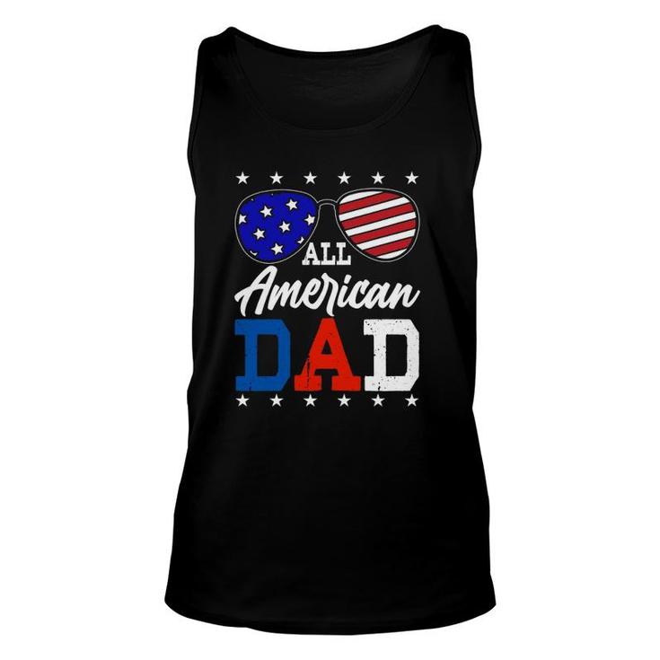 All American Dad 4Th Of July American Flag Sunglasses Usa Father's Day Tank Top